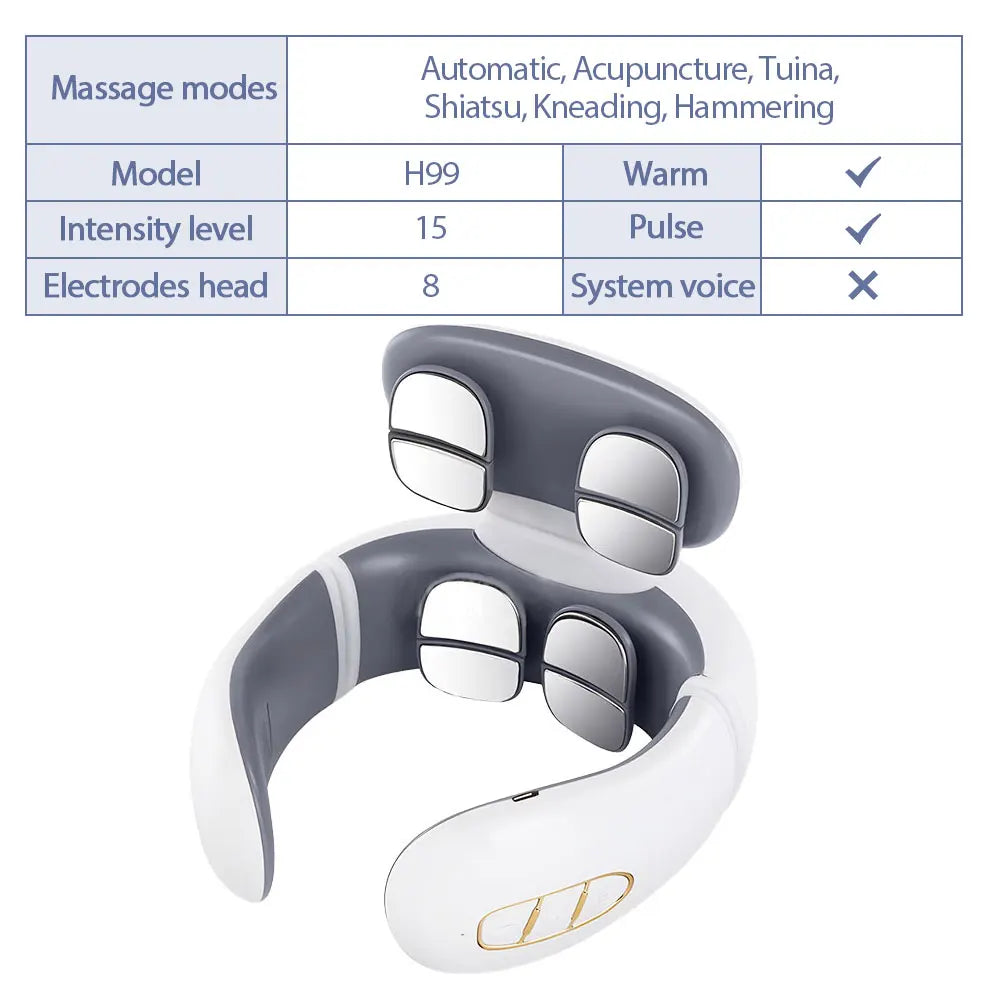 Intelligent Electric Pulse Neck and shouder Massager with Heat Therapy - WiseWell.Shop